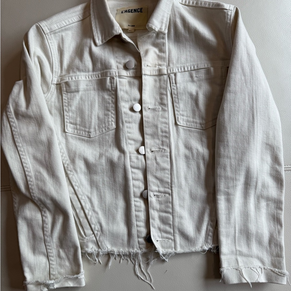 L'AGENCE Women's Janelle Cream Denim Jacket small